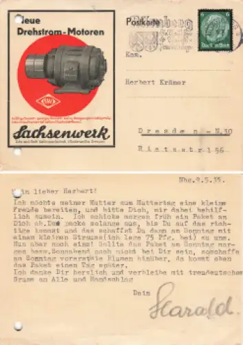Niedersedlitz Dresden Sachsenwerk Drehstrom Motoren o 1935