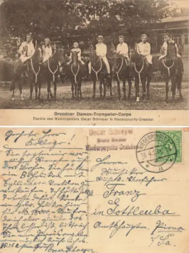 Niederpoyritz Dresden Damen-Trompeter-Corps Oscar Schreyer Autograph o 1923