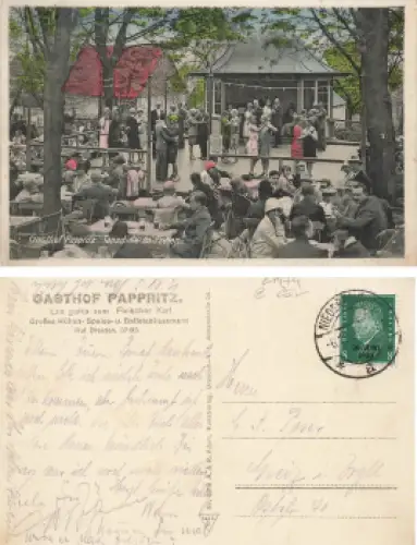 Pappritz Dresden Gasthof Tanzdiele im Freien Karl Fleischer o 1930