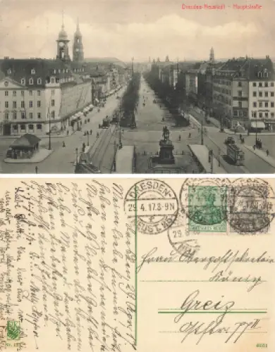 Dresden Neustädter Markt und Hauptstrasse o 1917