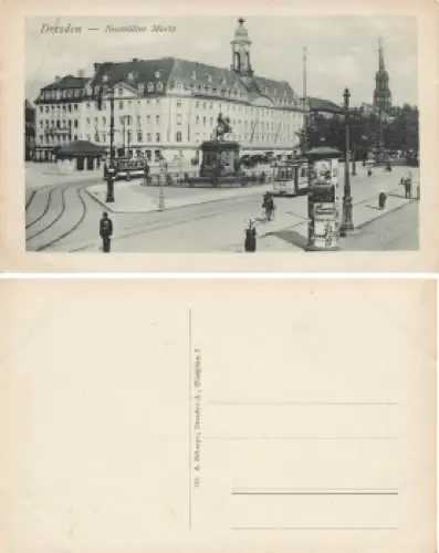 Dresden Neustädter Markt mit Litfaßsäule * um 1910