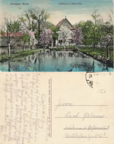 Dresden Waldschlösschen Fischhaus im Albert Park o 1928