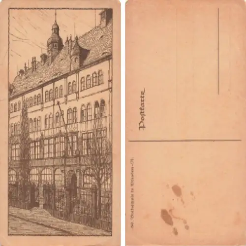 Leipziger Vorstadt Dresden Neustadt 30. Volksschule Seitenstrasse 12 * um 1930