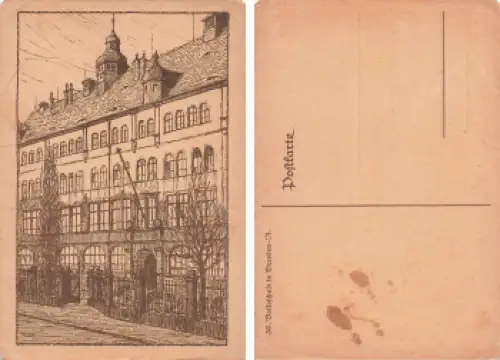 Leipziger Vorstadt Dresden Neustadt 30. Volksschule Seitenstrasse 12 * um 1930