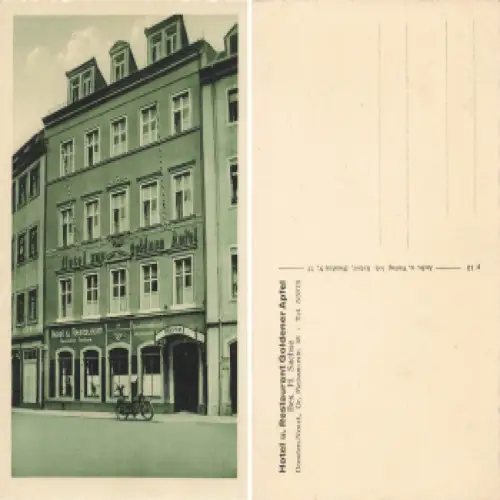 Dresden Neustadt Große Meißner Strasse Hotel Goldener Apfel H. Sachse * um 1930