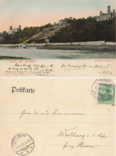 Loschwitz Dresden Elbschlösser Schloss Eckberg o 1902