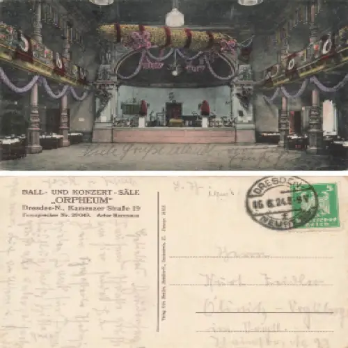 Dresden Neustadt Kamenzer Straße 19 Orpheum Säle o 1924