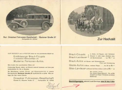 Dresden Neustadt Bautzner Straße 37 Dresdner Fuhr-Gesellschaft * um 1920 Auto und Pferdekutsche