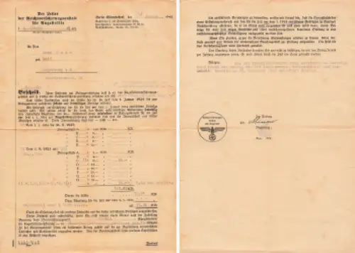 Wilmersdorf Berlin Bescheid der Reichsversicherungsanstalt 1942