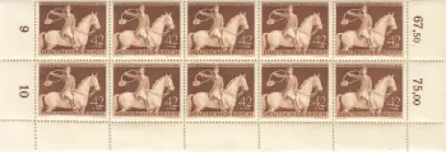 Deutsches Reich Michel 854 Das Braune Band von Deutschland Schalterbogenteil **1943