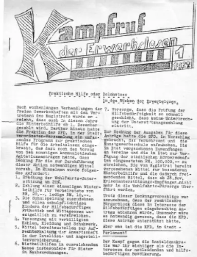 Kampfruf der Erwerbslosen 1 1932 Wahlaufruf der KPD Halle Saale