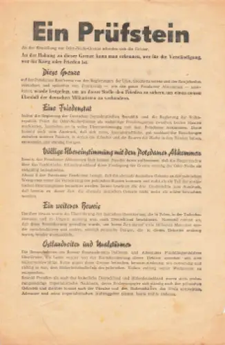 Oder-Neiße-Grenze Flugblatt um 1950 Ostzone