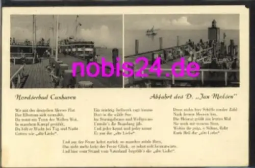 Cuxhaven Abfahrt Dampfer "Jan Molsen" o 1953