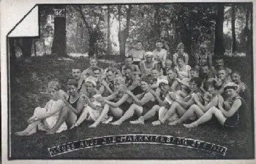 04416 Bad Markkleeberg Menschengruppe in Badesachen *ca. 1930