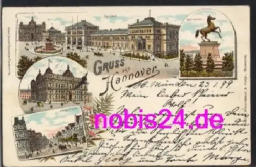 Hannover Litho Bahnhof o 24.1.1899