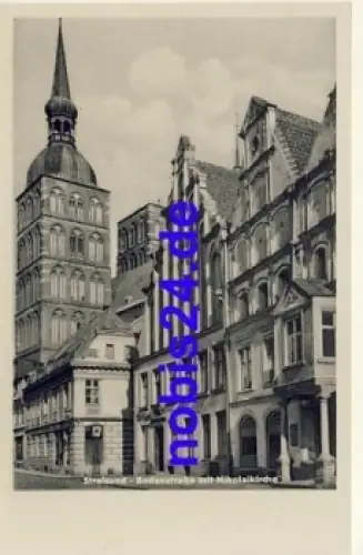 Stralsund, Badenstrasse Nikolaikirche *ca.1953