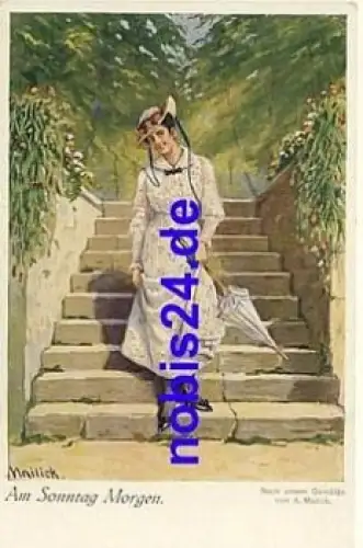 Sonntag Morgen Künsterkarte Mailick Nr. Serie 4263/4  *ca.1920