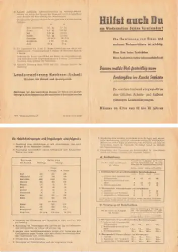 Erzbergbau Sachsen Handzettel zur Arbeitergewinnung 1949 A5 Gefalten 4 Seiten