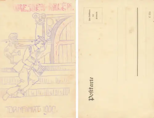 Plauen Dresden Turnfahrt 1909 Trunkenheit Affe