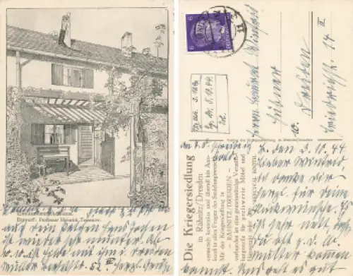 Rähnitz Dresden Die Kriegersiedlung Einfamilienreihenhaus Prof Heinrich Tessenow o 1944