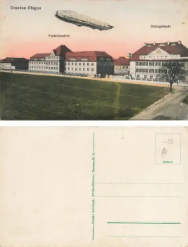 Übigau Dresden Funkerkaserrne mit Zeppelin * um 1910