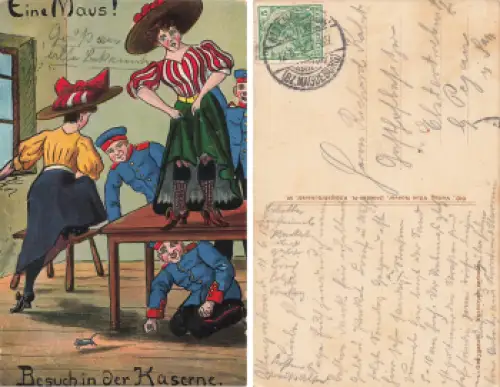 Eine Maus Besuch in der Kaserne Militärhumor o 1912