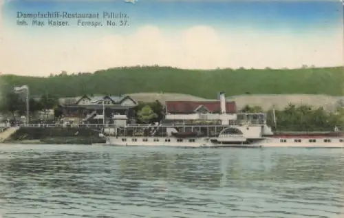 Pillnitz Dresden Dampfschiff-Restaurant mit Elbdampfer Habsburg * um 1910