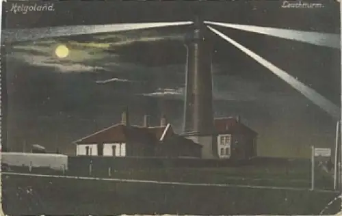 Helgoland leuchtturm bei Nacht o 20.7.1909
