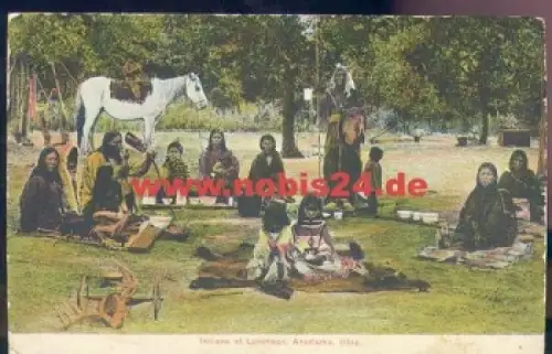 Anadarko Indianer Oklahoma Indians at Luncheon  Okla.  * um 1905