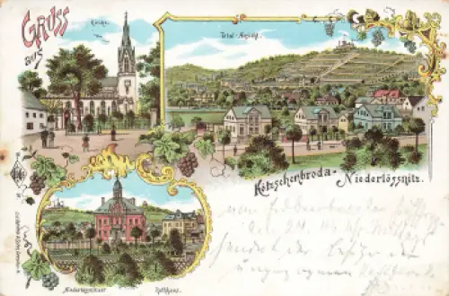 01445 Kötzschenbroda Radebeul Niederlößnitz Litho o 1899