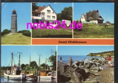 18565 Hiddensee Mehrbildkarte Kloster Leuchtturm o 1980