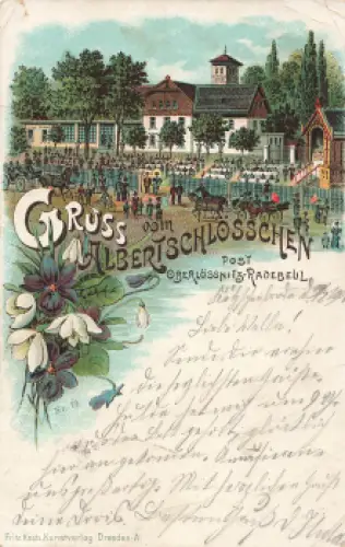 01445 Oberlößnitz Radebeul Albertschlösschen Litho o 1901