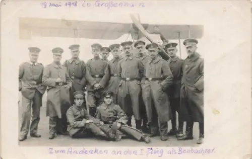 01558 Großenhain 1. Flug als Beobachter 19. Mai 1918