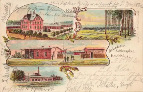 01609 Haidehäuser Schiessplatz Wülknitz Litho Übungsplatzstempel 1902