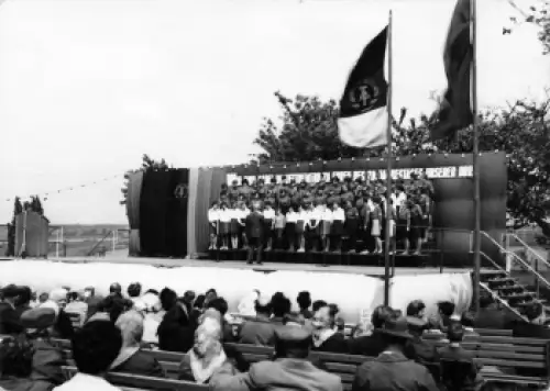 01616 Strehla Elbe Maidemonstration 20. Jahrestag der DDR 1969