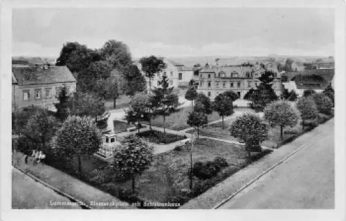 01623 Lommatzsch Bismarckplatz mit Schützenhaus * um 1930