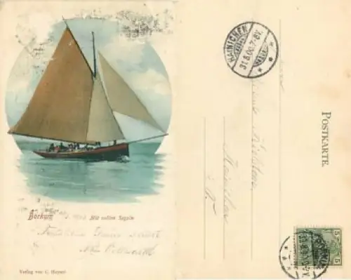 26757 Borkum Segelboot o 31.8.1900