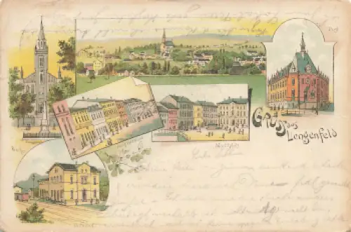 08485 Lengenfeld Vogtland Litho Bahnhof Post o 1897