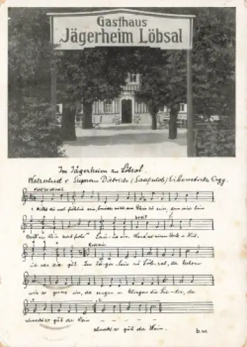 01665 Löbsal Diera-Zehren Jägerheim  Liedkarte Stephan Dietrich o 1967
