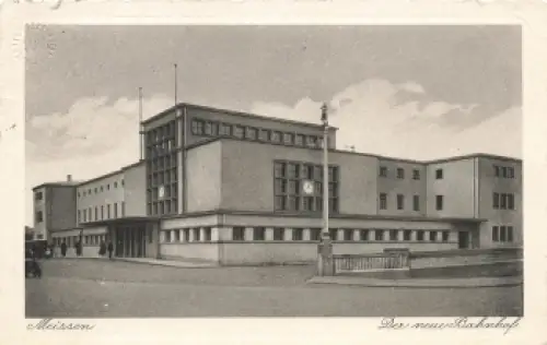 01662 Meißen Elbe der neue Bahnhof o 1937