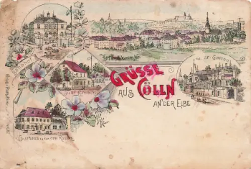 01662 Cölln Meißen sehr selten Vorläuferkarte Litho * um 1880