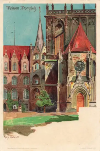 01662 Meißen  Domplatz Künstlerkarte Heinrich Kley * um 1900