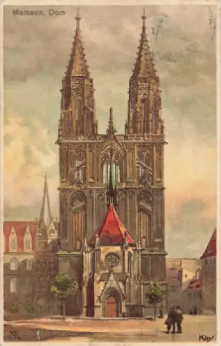 01662 Meißen Dom Künstlerkarte Heinrich Kley o 1907