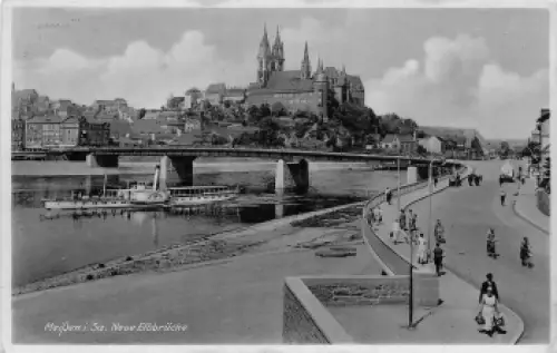 01662 Meißen Albrechtsburg mit Elbdampfer "Lössnitz" o 1938