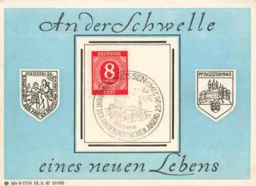 01662 Meißen II. Parlament der FDJ 1947 Sonderstempel