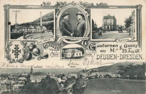 01705 Freital Deuben Gauturnfest o 25.8.1907