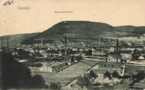 01705 Freital Deuben Blick zum Albert Denkmal o 1911