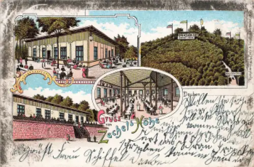 01705 Freital Deuben Restaurant Zechels Höhe Litho o 1900