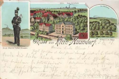 01705 Klein Naundorf Freital Bergbau Segen Gotteschacht Litho o 1901