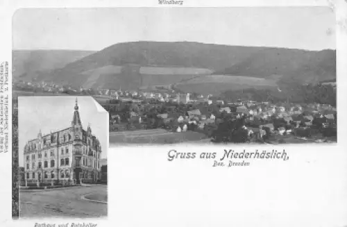 01705 Niederhäslich Freital Restaurant Ratskeller * um 1900